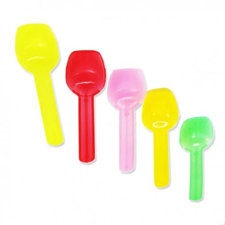 Cuillères à glace plastique. Petites cuillères plastique multicolore pour  les pots de glaces, les cornets