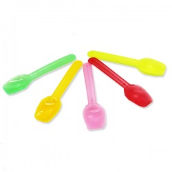 Cuillères à glace plastique. Petites cuillères plastique multicolore pour  les pots de glaces, les cornets